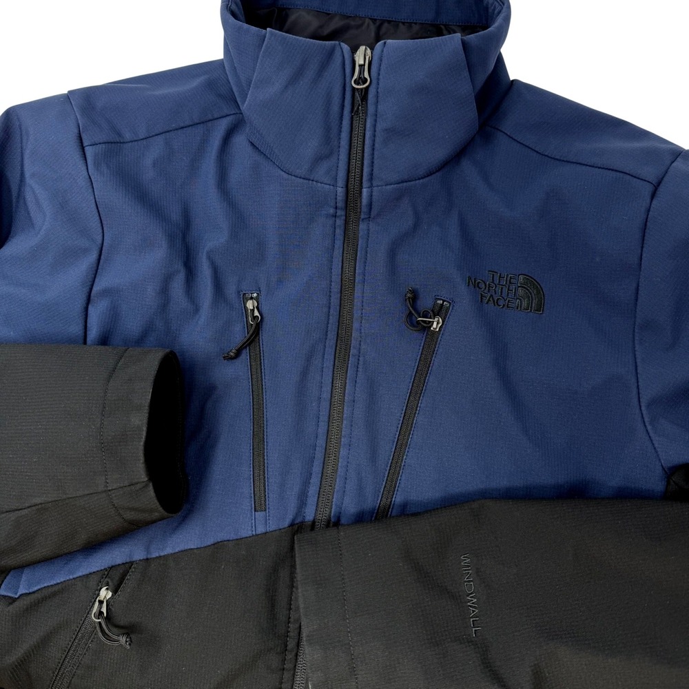 The North Face WindWall Softshell Jacket Mens Medium Blue Black Full Zip Coat